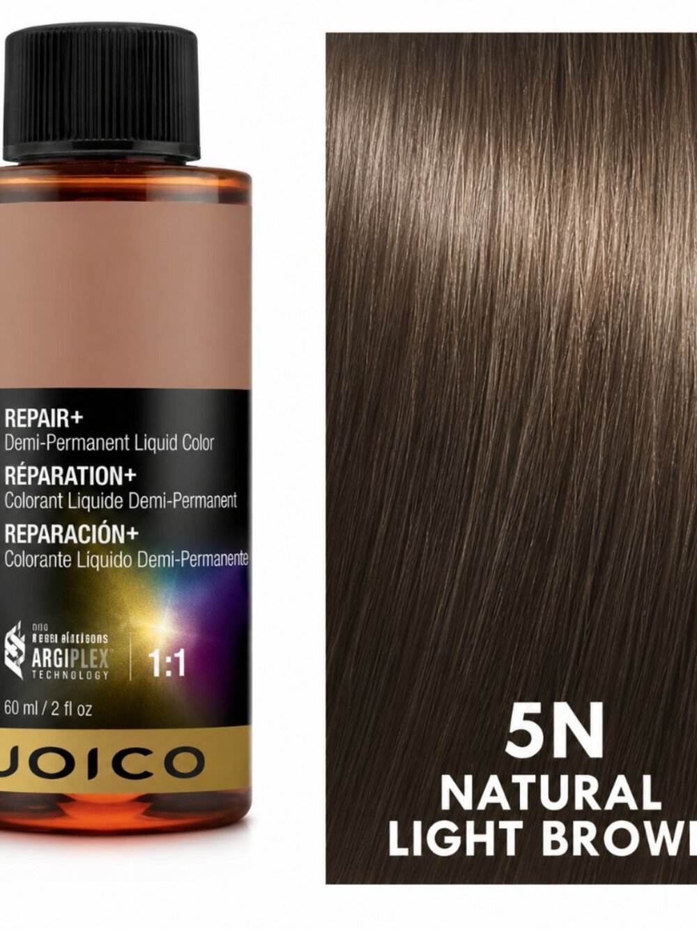 Joico LumiShine Demi-Permanent Liquid Color 5N Natural Light Brown – 2 oz